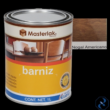 Mostrar detalles de BARNIZ 1 L NOGAL AMERICANO MASTERLAK ACUARIO MM95710 Imagen de BARNIZ 1 L NOGAL AMERICANO MASTERLAK ACUARIO MM95710