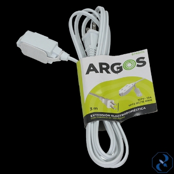 Mostrar detalles de EXTENSION 3 MTS. ELECTRODOMESTICA POT 2X16 ARGOS 9740115 Imagen de EXTENSION 3 MTS. ELECTRODOMESTICA POT 2X16 ARGOS 9740115