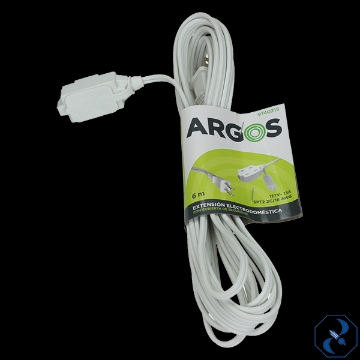 Mostrar detalles de EXTENSION 6 MTS. ELECTRODOMESTICA POT 2X16 ARGOS 9740215 Imagen de EXTENSION 6 MTS. ELECTRODOMESTICA POT 2X16 ARGOS 9740215