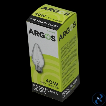 Mostrar detalles de D 20 FOCO 40 W CLARO FLAMA ARGOS 8900840 Imagen de D 20 FOCO 40 W CLARO FLAMA ARGOS 8900840