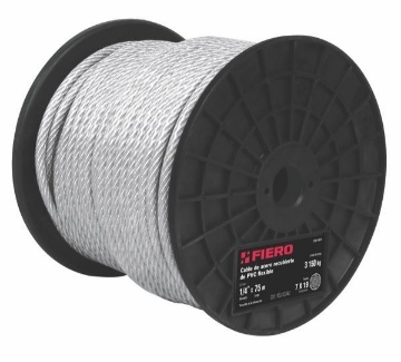 Mostrar detalles de D 1 CABLE DE ACERO 1/4 PULG FLEXIBLE RECUBIERTO FIERO CAB-1/4FX Imagen de D 1 CABLE DE ACERO 1/4 PULG FLEXIBLE RECUBIERTO FIERO CAB-1/4FX