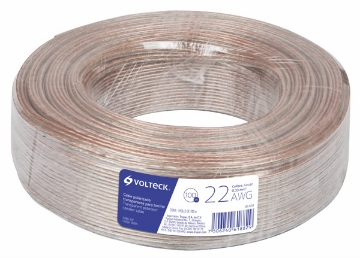 Mostrar detalles de CABLE PARA BOCINA 22AWG TRANSPARENTE 100MTS VOLTECH CABO-22P Imagen de CABLE PARA BOCINA 22AWG TRANSPARENTE 100MTS VOLTECH CABO-22P