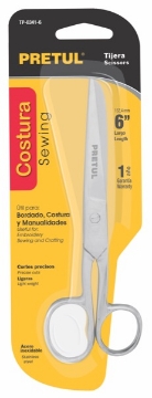 Mostrar detalles de TIJERA PARA COSTURA OJO GRANDE 6 PULG  PRETUL TP-8341-6 Imagen de TIJERA PARA COSTURA OJO GRANDE 6 PULG  PRETUL TP-8341-6