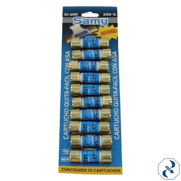 Mostrar detalles de CARTUCHO 30 AMP CON ASA RACKSAMY Imagen de CARTUCHO 30 AMP CON ASA RACKSAMY