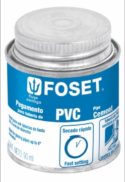 Mostrar detalles de PEGAMENTO PARA  PVC EN LATA 90ML FOSET PPVC-90 Imagen de PEGAMENTO PARA  PVC EN LATA 90ML FOSET PPVC-90