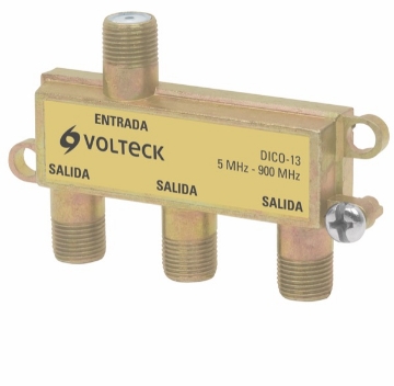 Mostrar detalles de DIVISOR COAXIAL DE 1 ENTRADA Y 3 SALIDAS VOLTECH DICO-13 Imagen de DIVISOR COAXIAL DE 1 ENTRADA Y 3 SALIDAS VOLTECH DICO-13