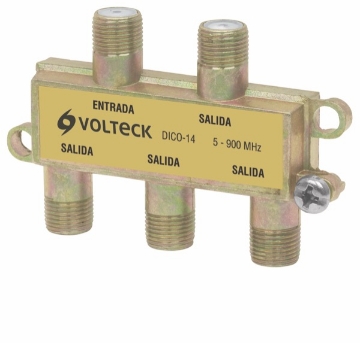 Mostrar detalles de DIVISOR COAXIAL DE 1 ENTRADA Y 4 SALIDAS VOLTECH DICO-14 Imagen de DIVISOR COAXIAL DE 1 ENTRADA Y 4 SALIDAS VOLTECH DICO-14