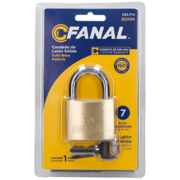 Mostrar detalles de D 6 CANDADO LATON SOLIDO 50 mm GANCHO CORTO FANAL CS1-714 Imagen de D 6 CANDADO LATON SOLIDO 50 mm GANCHO CORTO FANAL CS1-714