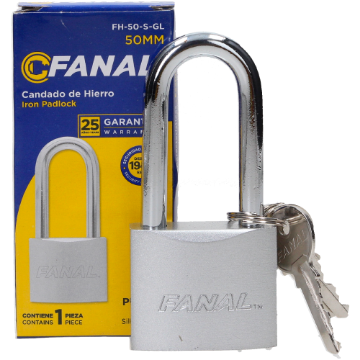 Mostrar detalles de CANDADO 50 MM CAJA C/6 PZAS HIERRO PLATEADO G/LARGO FANAL FH50-S-GL Imagen de CANDADO 50 MM CAJA C/6 PZAS HIERRO PLATEADO G/LARGO FANAL FH50-S-GL