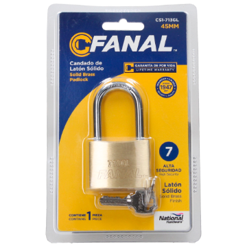 Mostrar detalles de CANDADO 45 MM LATON SOLIDO G/LARGO FANAL CS1-713GL Imagen de CANDADO 45 MM LATON SOLIDO G/LARGO FANAL CS1-713GL