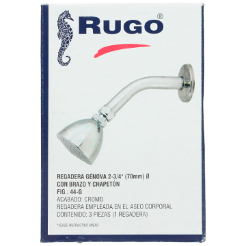 Mostrar detalles de D REGADERA GENOVA 2 3/4 C/CHAPETON Y BRAZO CROMADA RUGO 44G Imagen de D REGADERA GENOVA 2 3/4 C/CHAPETON Y BRAZO CROMADA RUGO 44G