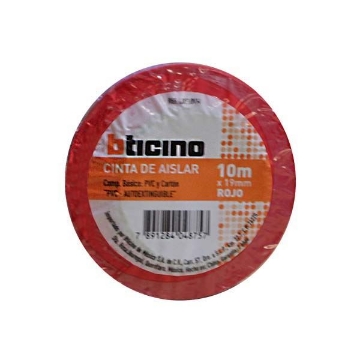 Mostrar detalles de CINTA DE AISLAR COLOR ROJO 19MM X 10M BTICINO LDF10VM Imagen de CINTA DE AISLAR COLOR ROJO 19MM X 10M BTICINO LDF10VM