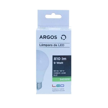 Mostrar detalles de FOCO LED 9W  810lm LUZ CALIDA ARGOS 9403011  9403016 Imagen de FOCO LED 9W  810lm LUZ CALIDA ARGOS 9403011  9403016