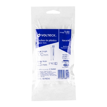Mostrar detalles de BOLSA CON 100 CINCHOS 100 X 2.5 MM VOLTECH CIN-1810 Imagen de BOLSA CON 100 CINCHOS 100 X 2.5 MM VOLTECH CIN-1810
