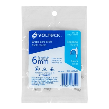 Mostrar detalles de GRAPA CURVA 6 MM BLANCA VOLTECH GCU-6B Imagen de GRAPA CURVA 6 MM BLANCA VOLTECH GCU-6B