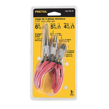Mostrar detalles de JUEGO PINZAS MINIATURAS 3 PIEZAS  PRETUL JGO-PM-3P Imagen de JUEGO PINZAS MINIATURAS 3 PIEZAS  PRETUL JGO-PM-3P