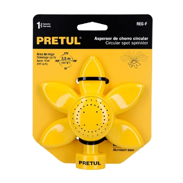 Mostrar detalles de ASPERSOR DE CHORRO CIRCULAR CON FLOR PRETUL REG-F Imagen de ASPERSOR DE CHORRO CIRCULAR CON FLOR PRETUL REG-F