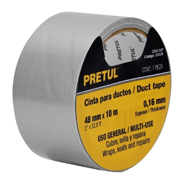 Mostrar detalles de CINTA DUCTO  48 MM X 10 M PRETUL CDU-10P Imagen de CINTA DUCTO  48 MM X 10 M PRETUL CDU-10P