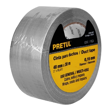 Mostrar detalles de CINTA DUCTO  48 MM X 30 M PRETUL CDU-30P Imagen de CINTA DUCTO  48 MM X 30 M PRETUL CDU-30P