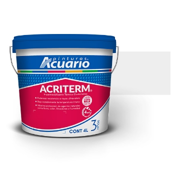 Mostrar detalles de IMPERMEABILIZANTE ACRITERM 4 L BLANCO 3 AÑOS ACUARIO IM76040 Imagen de IMPERMEABILIZANTE ACRITERM 4 L BLANCO 3 AÑOS ACUARIO IM76040