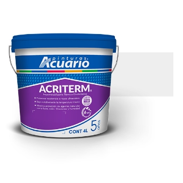 Mostrar detalles de IMPERMEABILIZANTE ACRITERM 4 L BLANCO 5 AÑOS ACUARIO IM77040 Imagen de IMPERMEABILIZANTE ACRITERM 4 L BLANCO 5 AÑOS ACUARIO IM77040