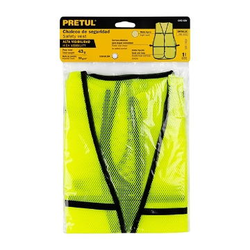 Mostrar detalles de CHALECO DE SEGURIDAD USO DE DIA AMARILLO PRETUL CHS-100V Imagen de CHALECO DE SEGURIDAD USO DE DIA AMARILLO PRETUL CHS-100V