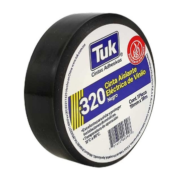 Mostrar detalles de CINTA DE AISLAR NEGRA 19 MM X 18 M TUK 345008 Imagen de CINTA DE AISLAR NEGRA 19 MM X 18 M TUK 345008