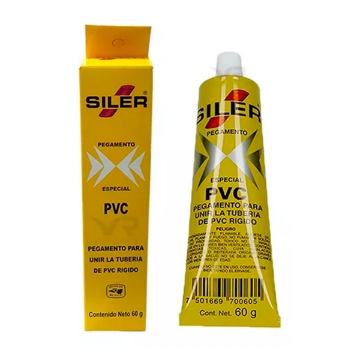 Mostrar detalles de PEGAMENTO 60 GR PARA PVC EN TUBO SILER PVC060 Imagen de PEGAMENTO 60 GR PARA PVC EN TUBO SILER PVC060
