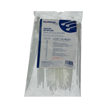 Mostrar detalles de CINCHOS 190X48 MM C/100 PZAS NATURAL THORSMAN TH-190 Imagen de CINCHOS 190X48 MM C/100 PZAS NATURAL THORSMAN TH-190