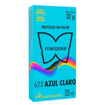 Mostrar detalles de COLORANTE AZUL CLARO 623 C/32GR PASTILLA MARIPOSA 10623 Imagen de COLORANTE AZUL CLARO 623 C/32GR PASTILLA MARIPOSA 10623