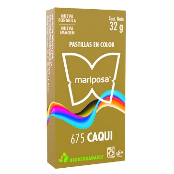 Mostrar detalles de COLORANTE KAKI 675 C/32 GR PASTILLA MARIPOSA 10675 Imagen de COLORANTE KAKI 675 C/32 GR PASTILLA MARIPOSA 10675