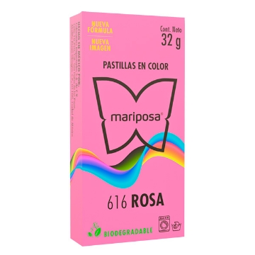 Mostrar detalles de COLORANTE ROSA 616 C/32 GR PASTILLA MARIPOSA 10616 Imagen de COLORANTE ROSA 616 C/32 GR PASTILLA MARIPOSA 10616