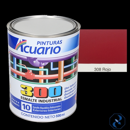 Imagen de ESMALTE 1/2 L ROJO INDUSTRIAL300 ACUARIO EA30805