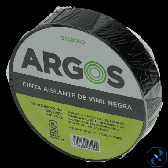 Imagen de CINTA GRANDE DE AISLAR  19mm X 18 mt NEGRA ARGOS  9750050