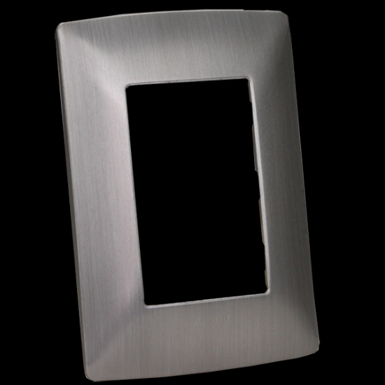 Imagen de PLACA 3 MOD ACERO ALUMINIO C/CHASIS QZ4803M3AAC BTICINO MX