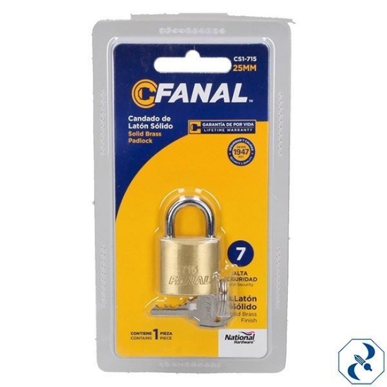 Imagen de D 72 CANDADO 44 MM 757A GANCHO LARGO METALICO FANAL 757A