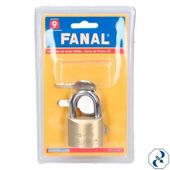 Imagen de D 6 CANDADO 40 MM ALTA SEG LLAVEPUNTOS LAT SOLIDO FANAL CS1-AS