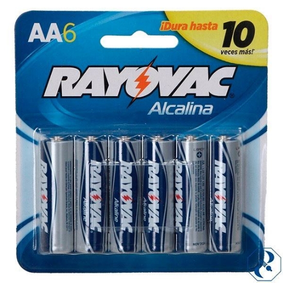 Imagen de D 1 BLISTER C/6 PILAS ALCALINAS TIPO AA RAYOVAC 815-6LAB