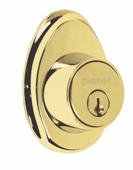 Imagen de D 1 CERRADURA ENTRADA, LATÓN BRILLANTE, DOBLE, POMO,HERMEX BASIC HERMEX CEP-12PJP