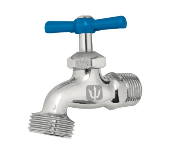 Imagen de LLAVE PARA MANGUERA DE LATON CROMADO 130 GR ENTRADA 3/4 PULG FOSET LL-19C