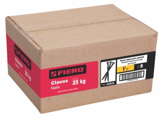 Imagen de CLAVO PARA CONCRETO NEGRO DE 1 PULGADA CAJA DE 25 KG FIERO CLCG-1N