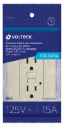 Imagen de D 3 CONTACTO DOBLE ATERRIZADO COLOR MARFIL VOLTECH CODO-GFCII