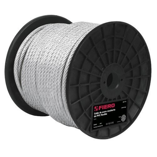 Imagen de CABLE FLEXIBLE 3/32 ACERO 7X19 RECUBIERTO PVC 75 MT FIERO CAB-3/32FX