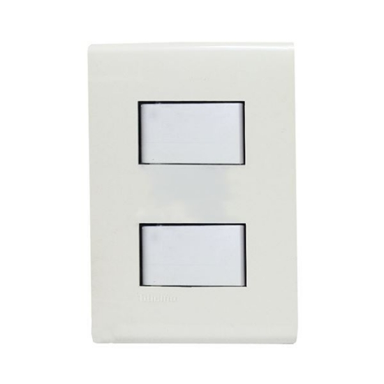 Imagen de PLACA CON UN APAGADOR SENCILLO Y UNO DE TRES VIAS 10A 127V BLANCO BTICINO FORZA FZA5153