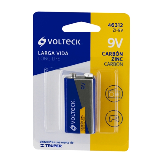 Imagen de PILA ZINC-CARBON 9V BLISTER  VOLTECH ZI-9V