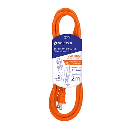 Imagen de EXTENSION ELECTRICA USO RUDO 2 M CALIBRE 16  VOLTECH ER-2X16