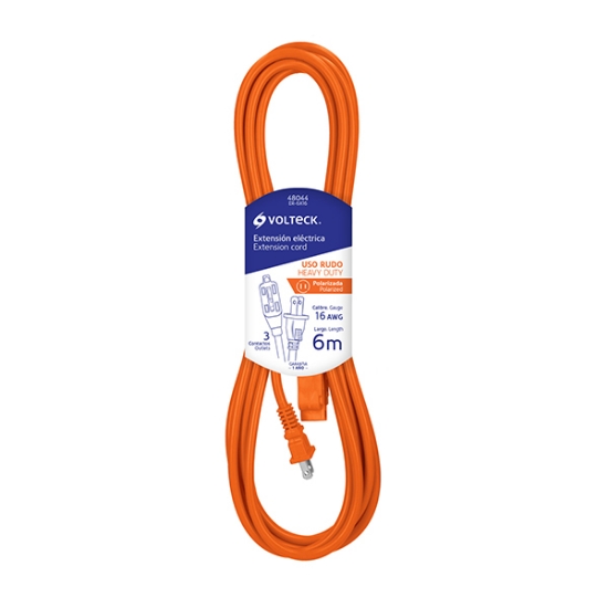 Imagen de EXTENSION ELECTRICA USO RUDO 6 M CALIBRE 16  VOLTECH ER-6X16
