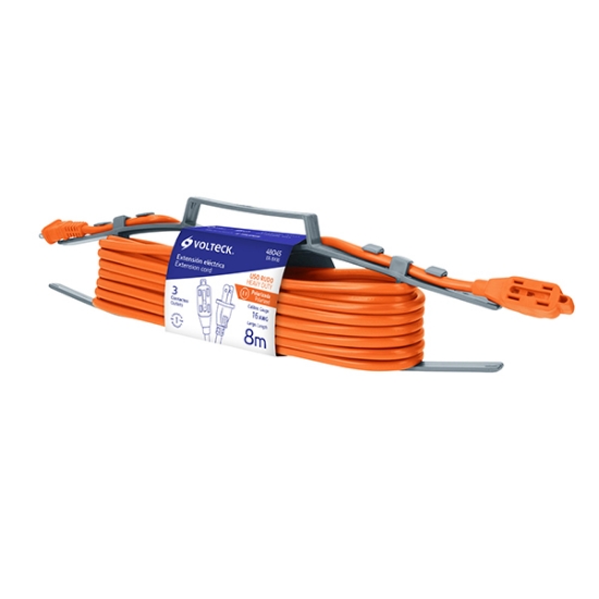 Imagen de EXTENSION ELECTRICA USO RUDO 8 M CALIBRE 16  VOLTECH ER-8X16