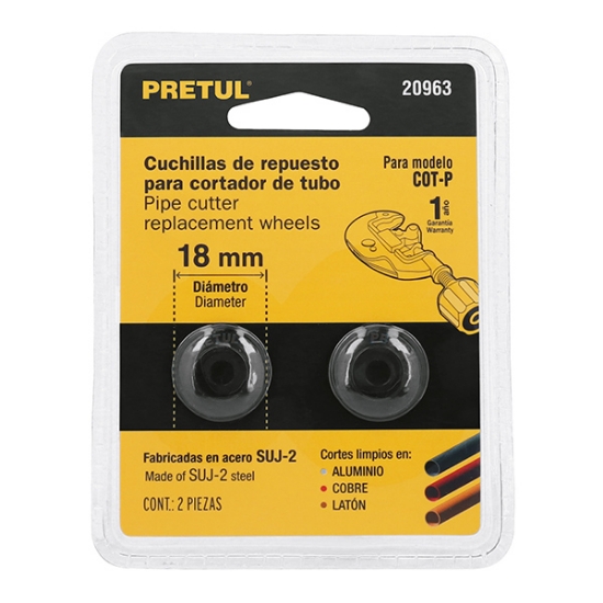 Imagen de REPUESTO DE CUCHILLAS PARA CORTADOR DE TUBO COT-P PRETUL REP-COT-PN