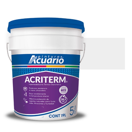 Imagen de IMPERMEABILIZANTE ACRITERM 19 L BLANCO 5 AÑOS ACUARIO IM77090